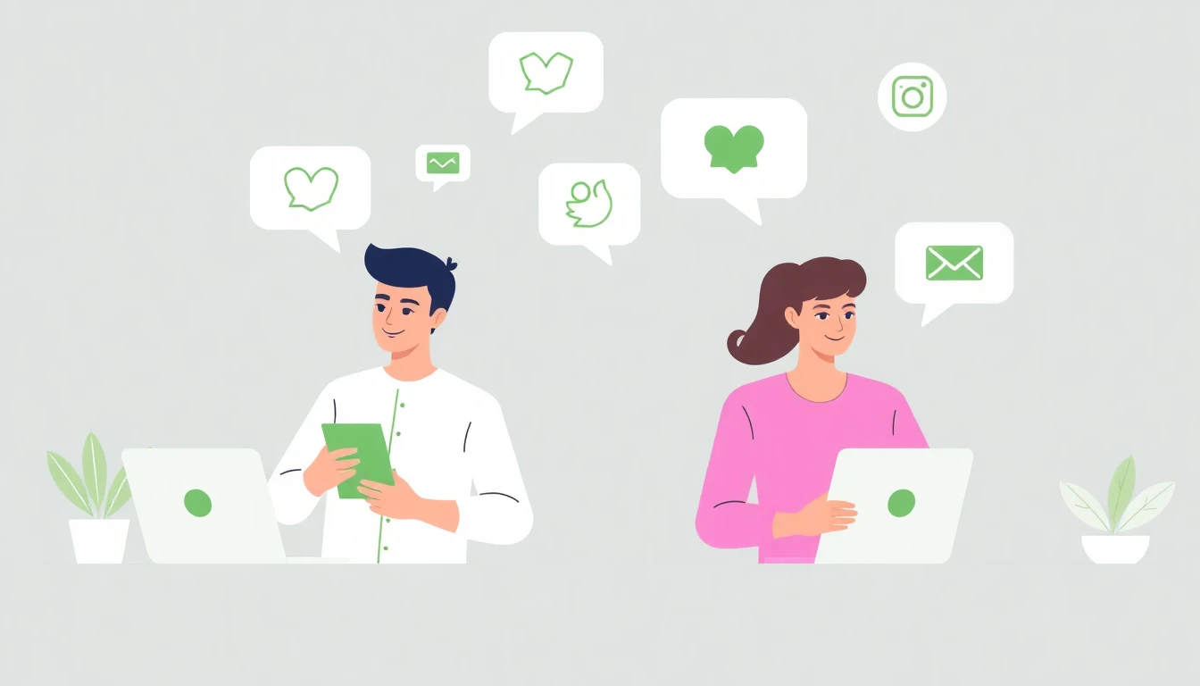 Equipo gestionando redes sociales